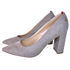 Chunky Heel Suede 7.5 Office Siren 90s Inspired Tommy Hilfiger Women